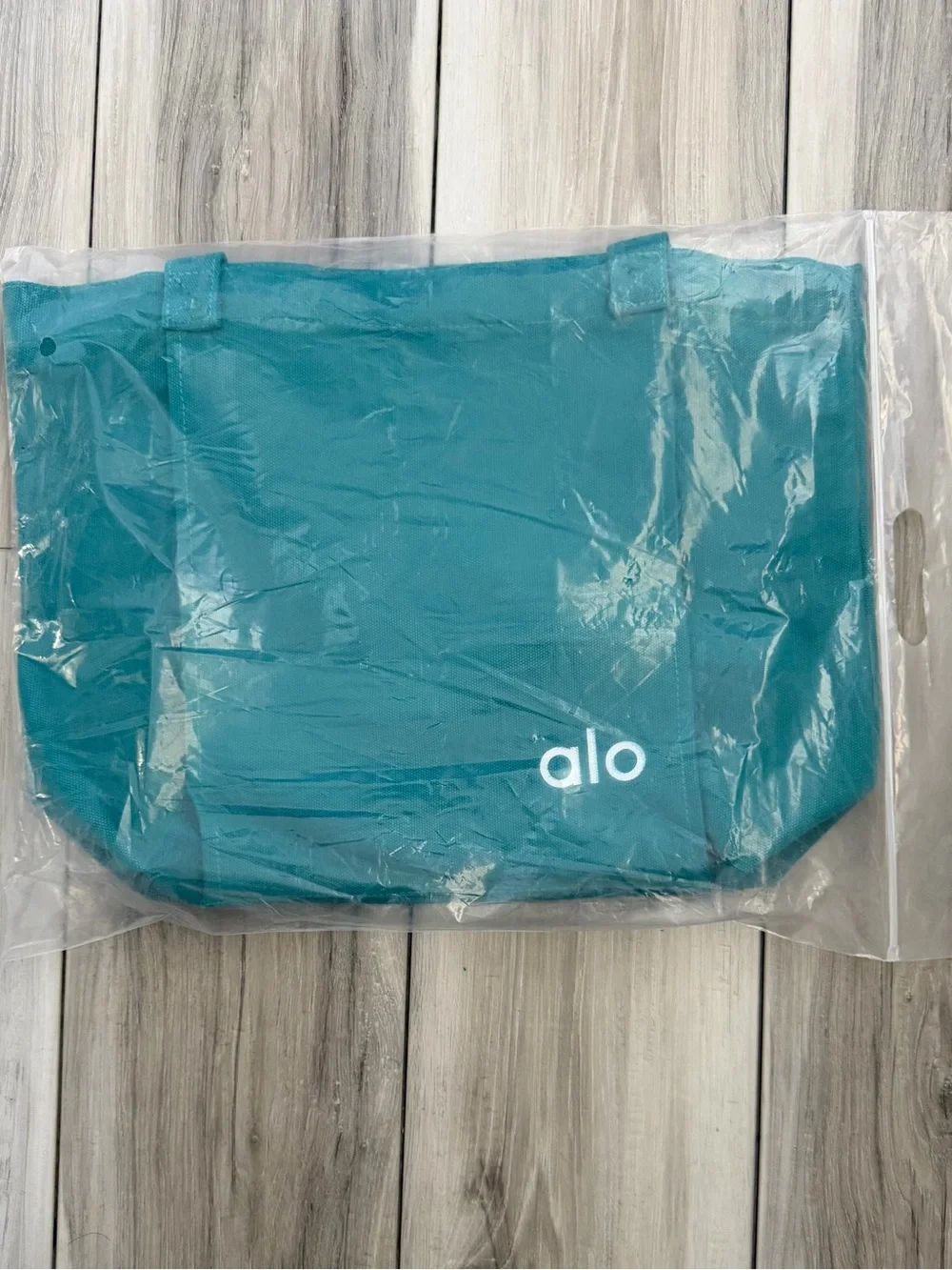 ALO Yoga Teal Canvas Tote